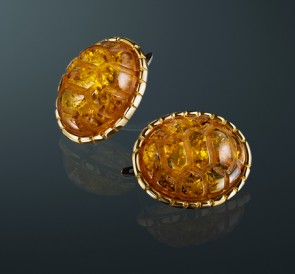 Серьги с янтарем янтарь с-72131307: золотистый жемчуг, серебро 925°